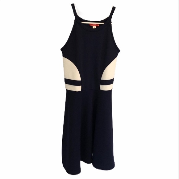 Aqua brand girls Navy & white spaghetti strap skater a- line dress girl’s XL - Picture 1 of 7